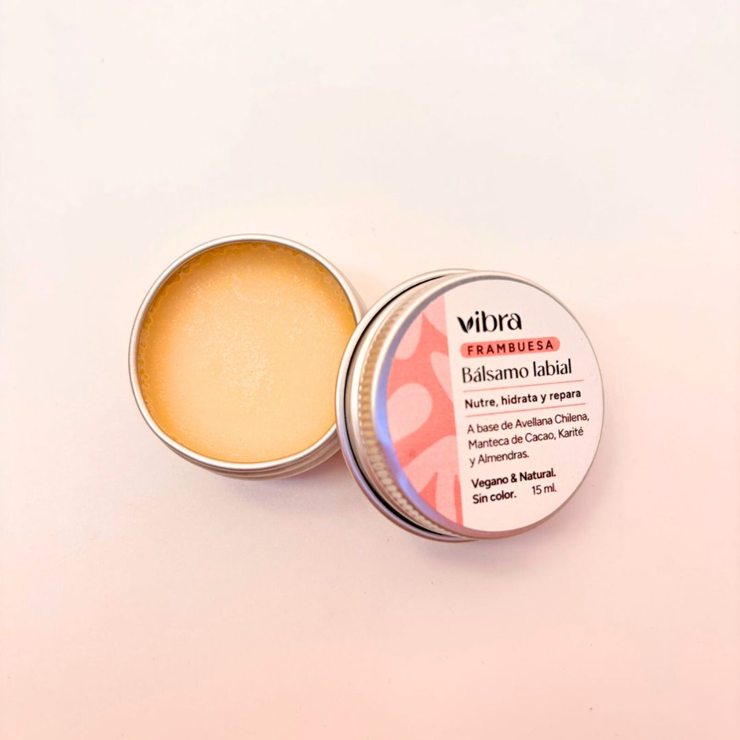 Bálsamo Labial Natural – Sabor Frambuesa | 15 ml (Pote)