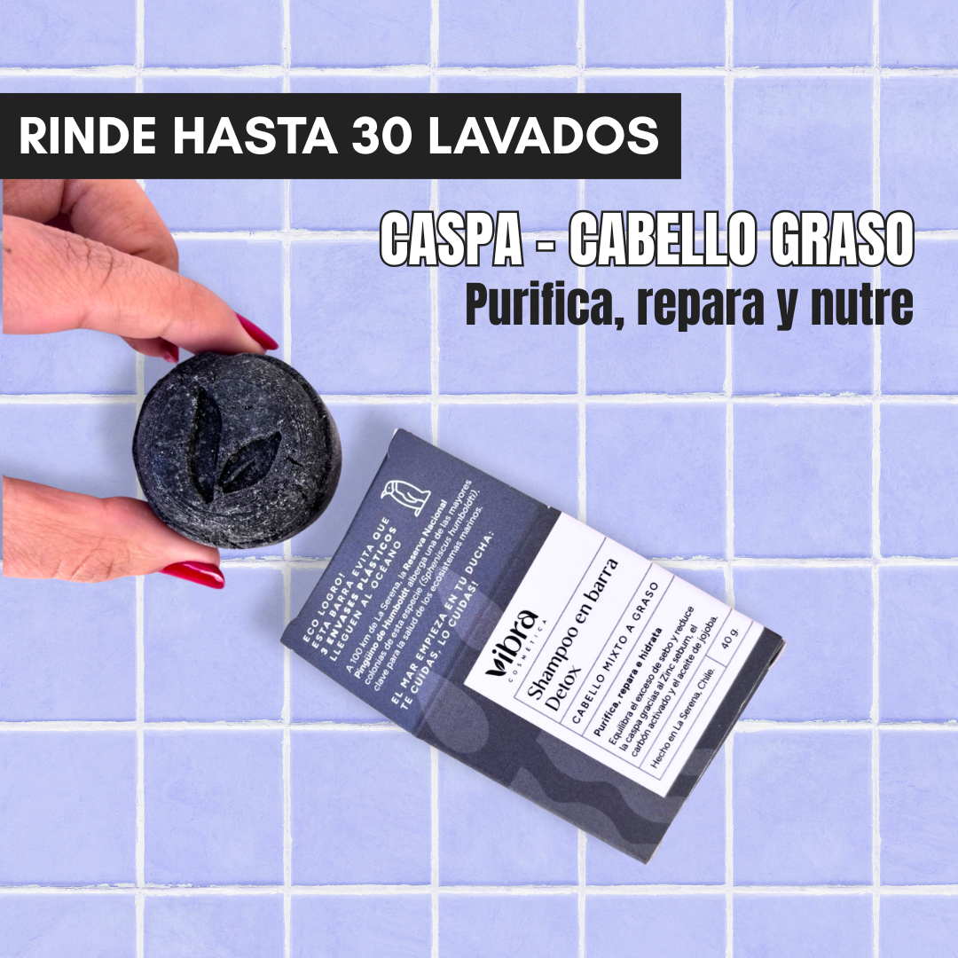 Shampoo sólido detox mini 40 g - Cabello mixto a graso y/o con caspa