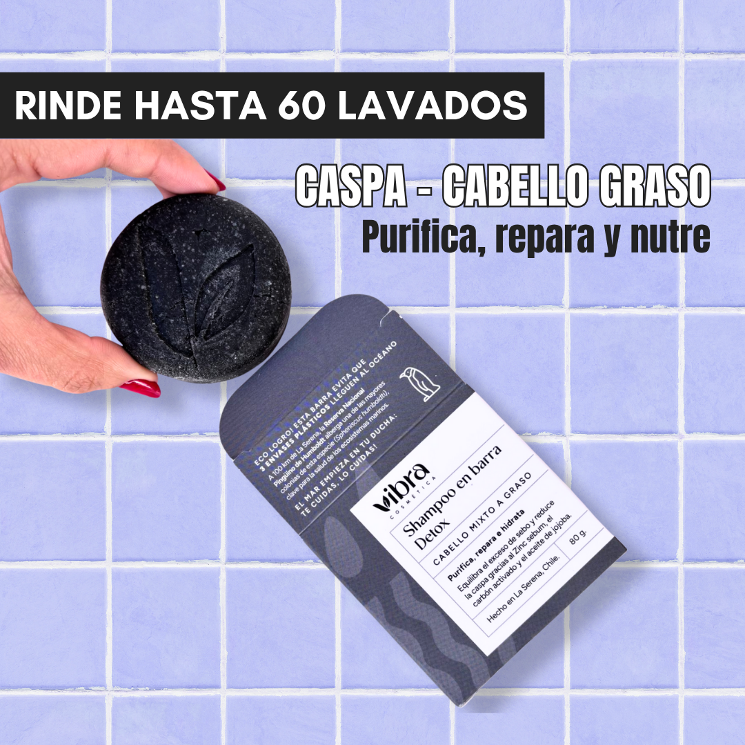 Shampoo Sólido Detox – Cabello Mixto a Graso con Caspa (40 g y 80 g)