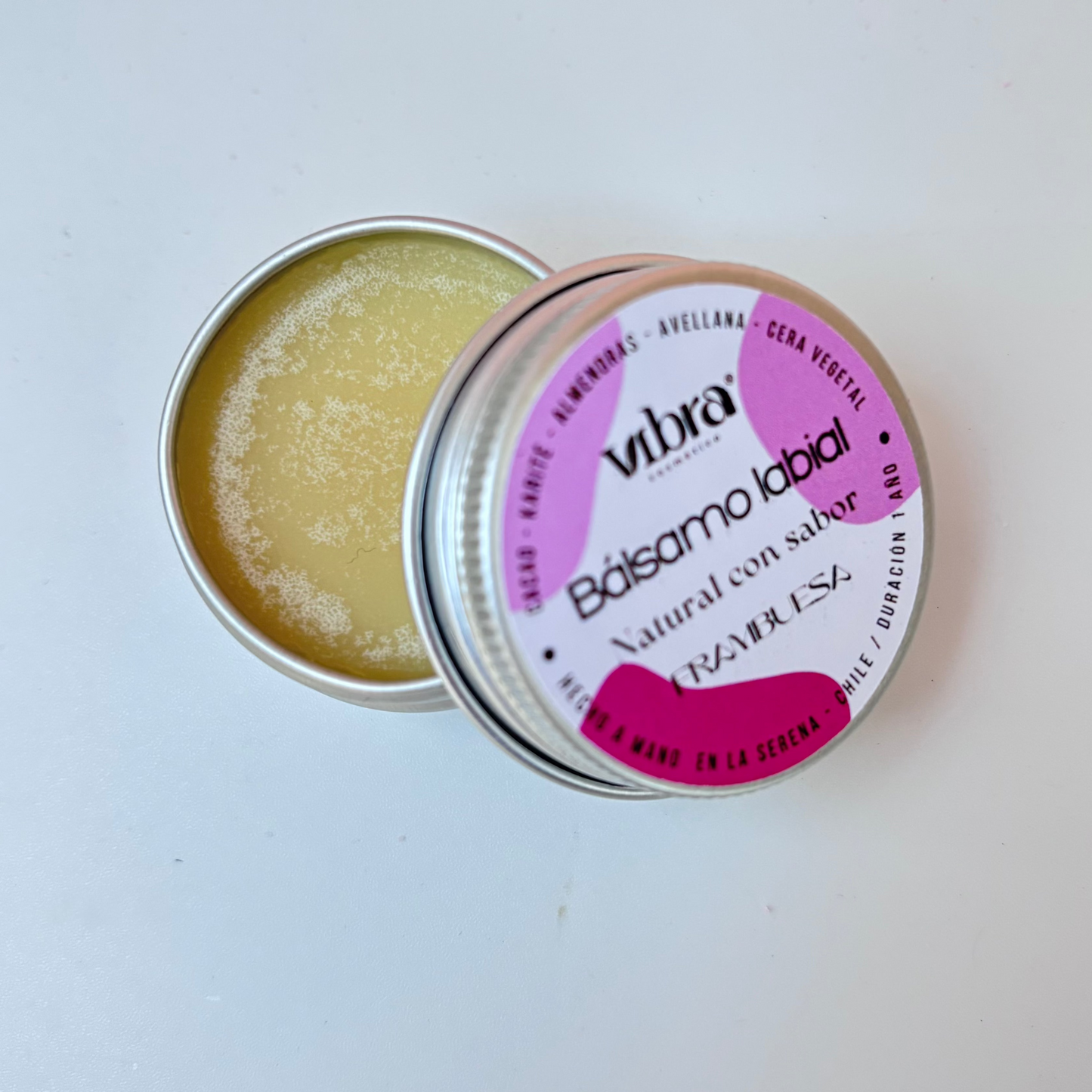 Bálsamo Labial Natural – Sabor Frambuesa | 15 ml (Pote)