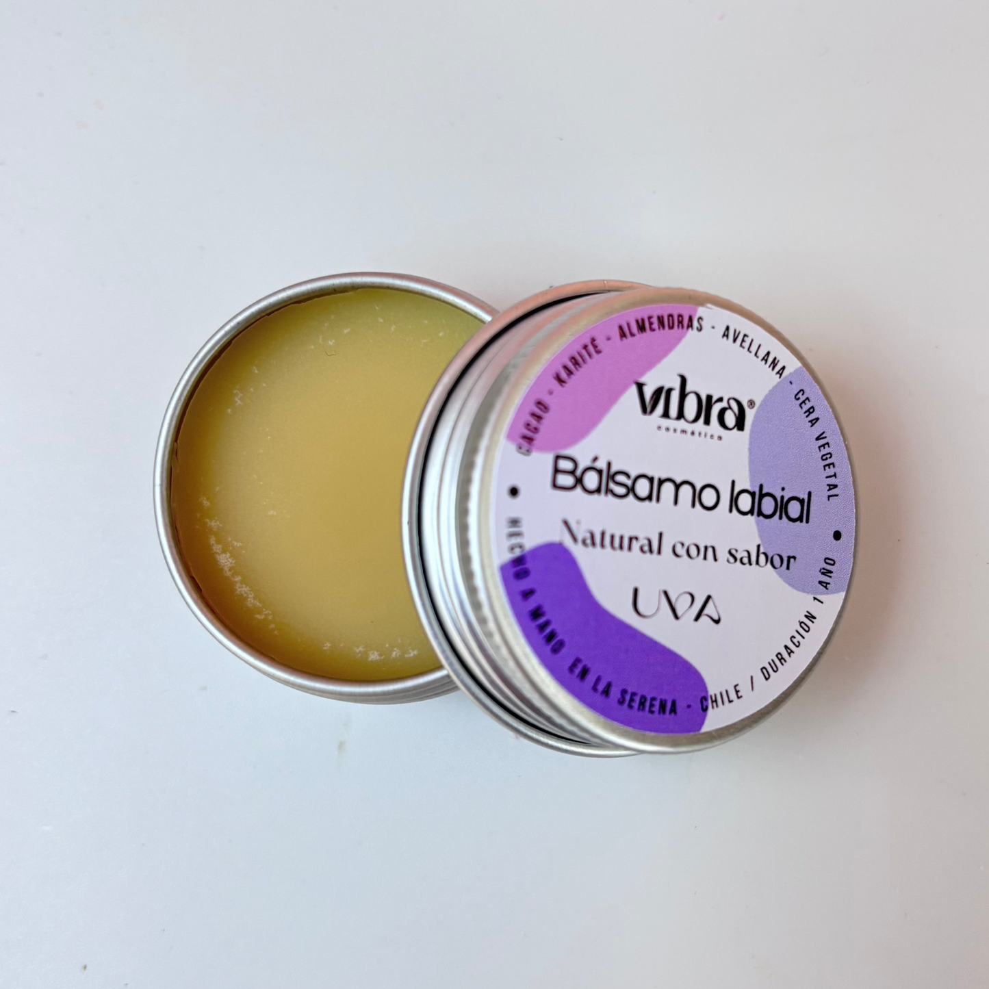 Bálsamo Labial Natural – Sabor Uva | 15 ml (Pote)