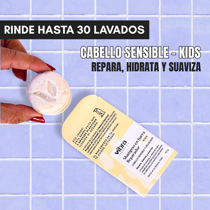 Shampoo sólido reparador  – cabello sensible y dañado | kids (40 y 80 g)