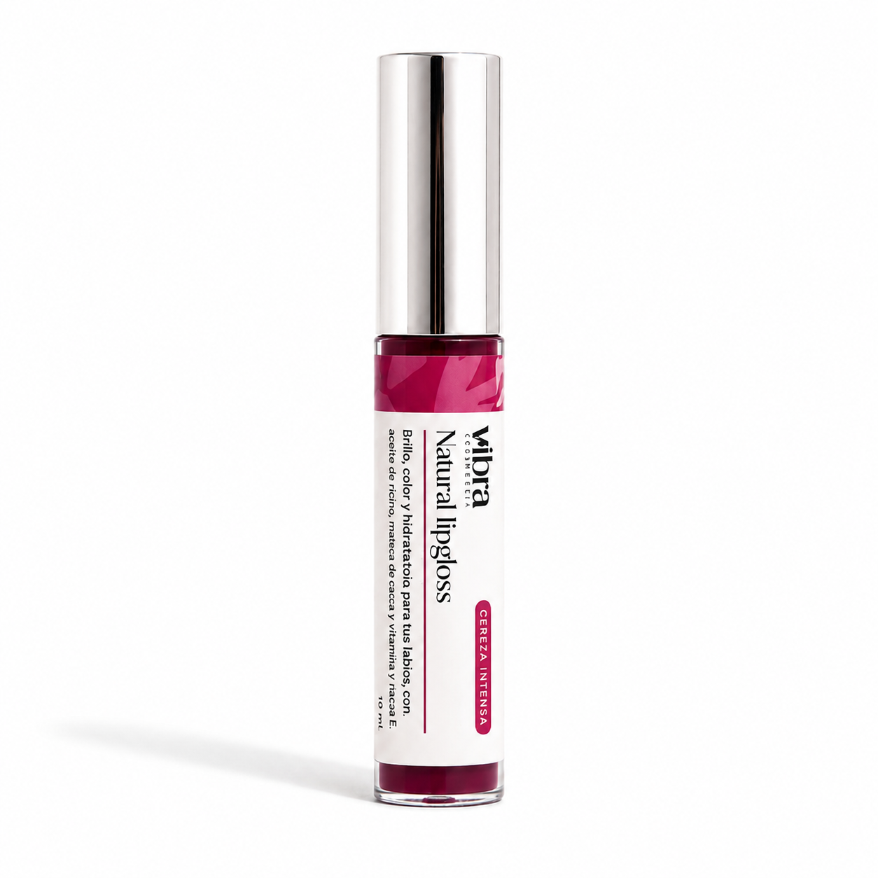 Lipgloss Vegano Rojo Frambuesa – Hidratación y Brillo | 10 ml - NUEVO FORMATO!