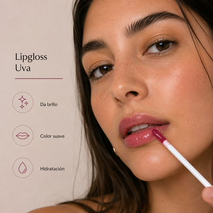 Lipgloss Vegano Sabor Uva – Hidratación y Brillo | 10 ml - NUEVO FORMATO!