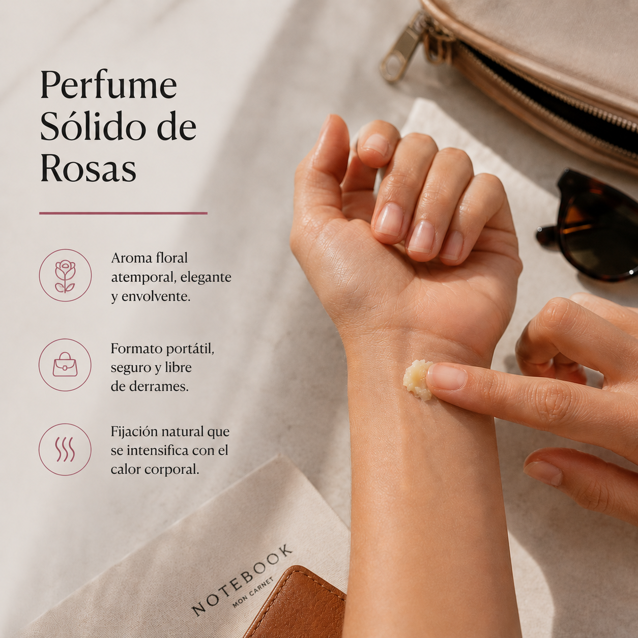 Perfume Sólido FRESIA - Aroma a Rosas | 15 ml